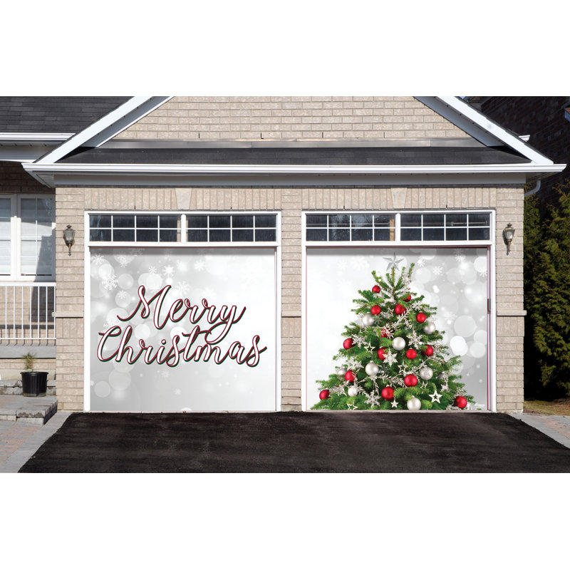 The Holiday Aisle Merry Christmas Tree Garage Door Mural 2 Piece Set